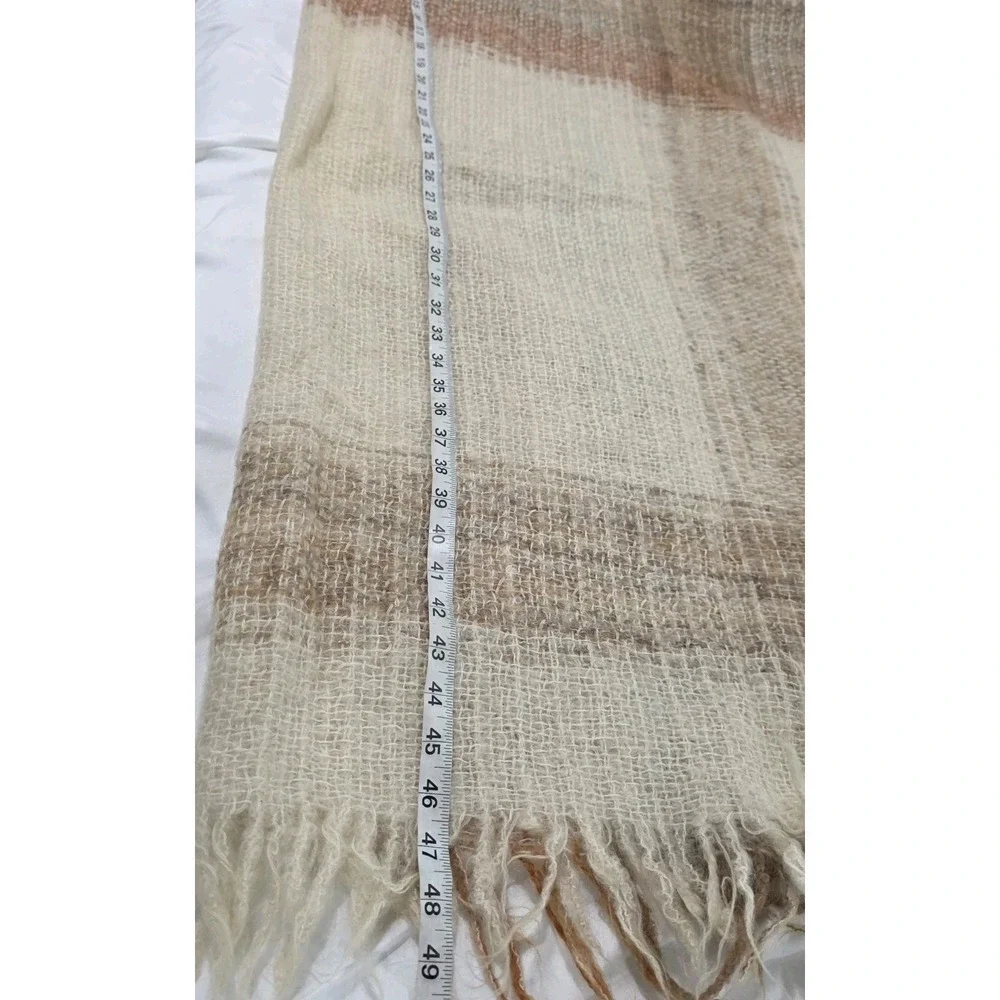 Avoca Handweavers Wool Ireland Plaid Throw Blanket Tan Cozy‎